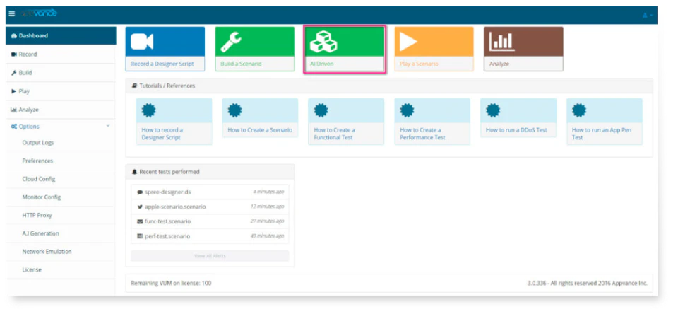 screenshot of Appvance IQ